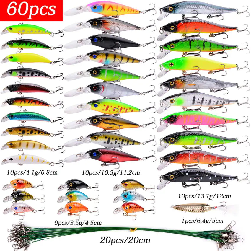 Aorace Mini Minnow Crankbait Fishing Lure Set