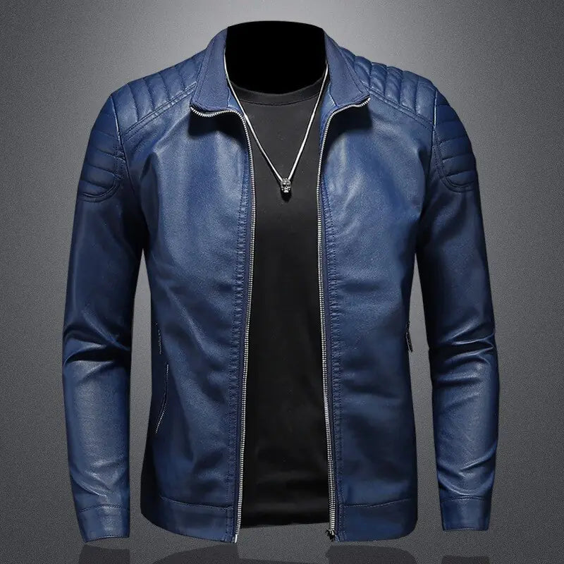 Men's Motorcycle Slim Leather Jacket