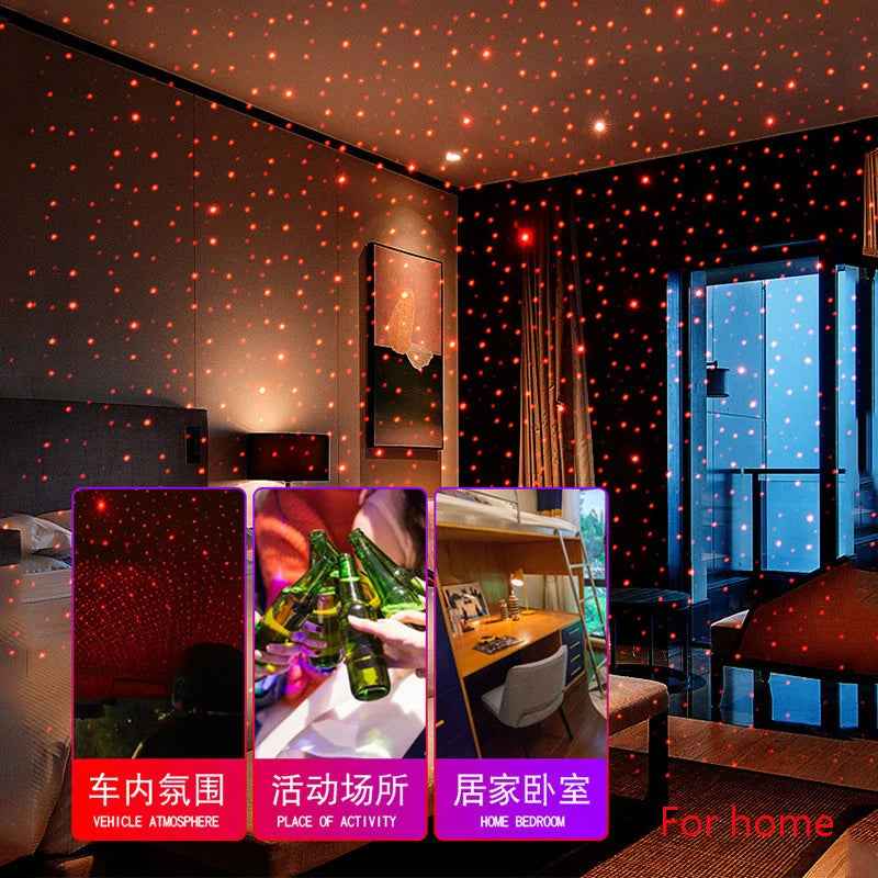 USB LED Starlight Projector for Cars and Home Decoration