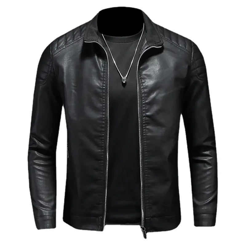 Men's Motorcycle Slim Leather Jacket